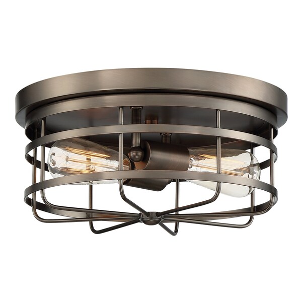 Designers Fountain 13in Anson 2-Light Satin Copper Bronze Interior Ceiling Light Flush Mount 1264-SCB - main